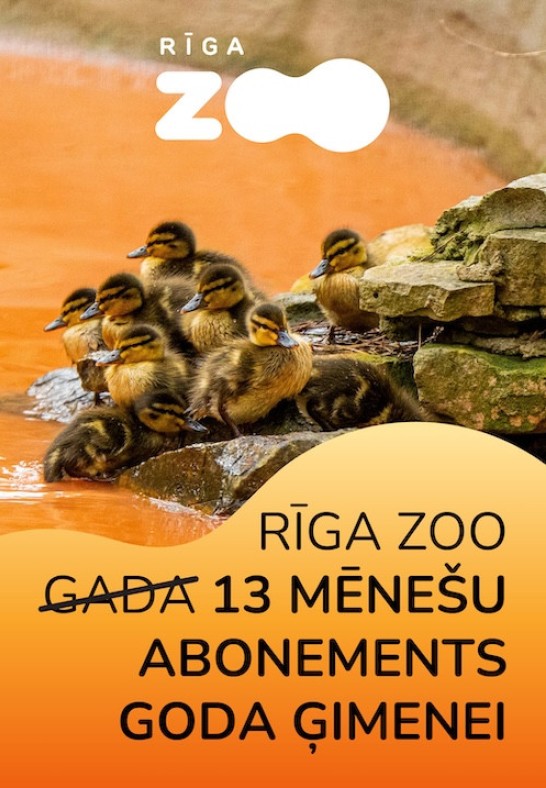 Goda Ģimenes abonements 12+1 mēnešiem Rīgas Nacionālā zooloģiskā dārza apmeklējumam