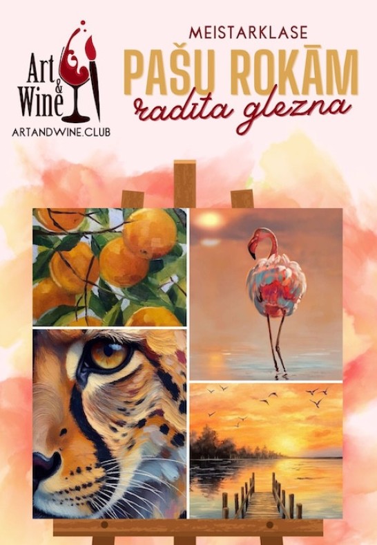 Art&Wine radošā meistarklase: Gleznojam 'Oranžie toņi'
