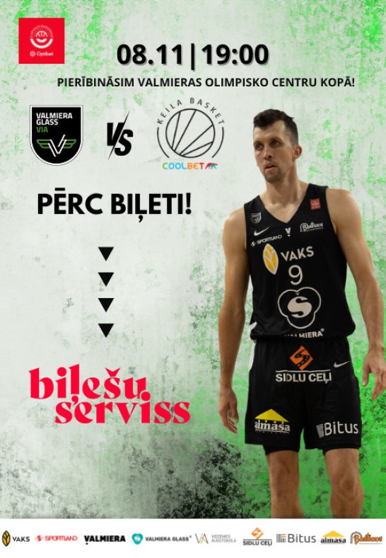 VALMIERA GLASS VIA - Keila Coolbet (Igaunija). Optibet Latvijas - Igaunijas basketbola līgas mājas spēle