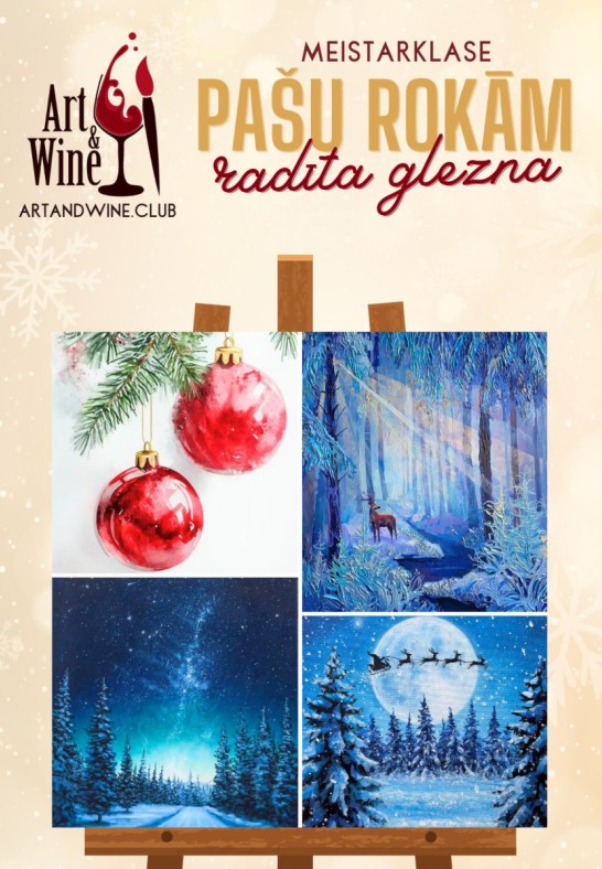 Art and Wine radošā meistarklase: Gleznojam  'Ziemas pasaka'