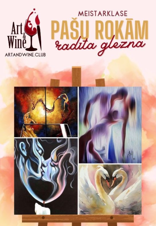 Art&Wine radošā meistarklase: Gleznojam 'Romantika'.