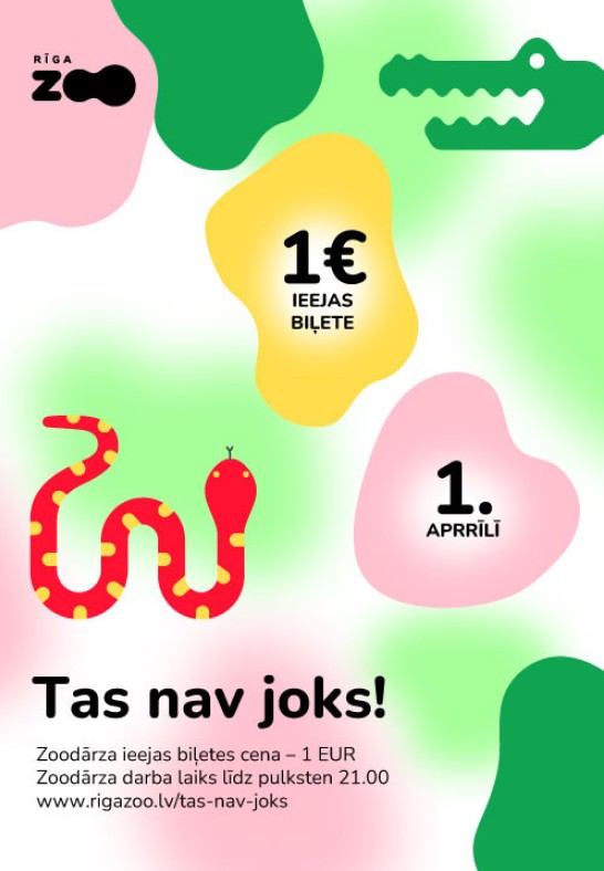Rīga ZOO 1. aprīļa ieejas biļete