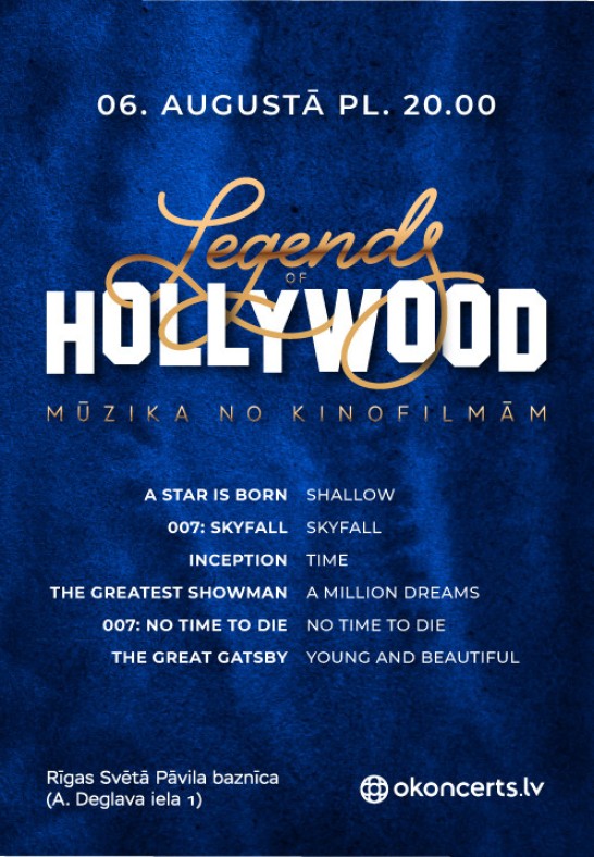 Legends of Hollywood - mūzika no kinofilmām. Papildkoncerts