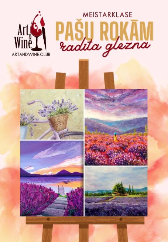 Art and Wine radošā meistarklase: Zīmējam 'Lavanda'